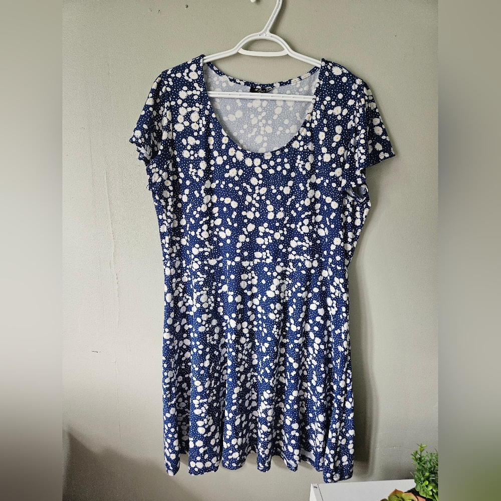 Blue and White Floral Dress